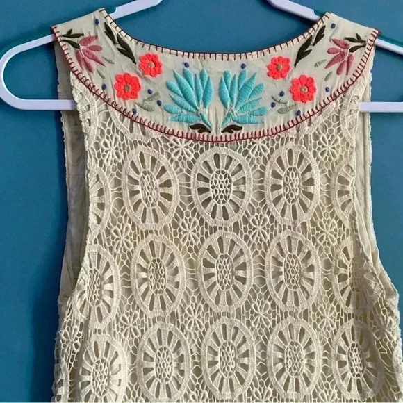 Anthropologie Embroidered Crochet Fringed Dress - Picture 5 of 8